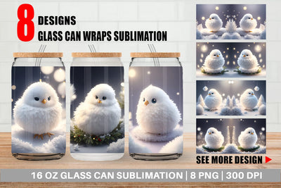 Glass Can White Bird Christmas SVG artnoy 