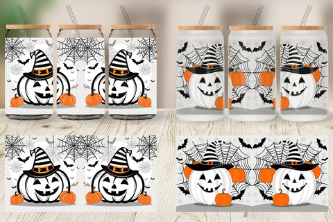 Glass Can White Pumpkin Sublimation artnoy 