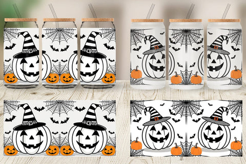Glass Can White Pumpkin Sublimation artnoy 