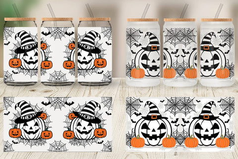 Glass Can White Pumpkin Sublimation artnoy 