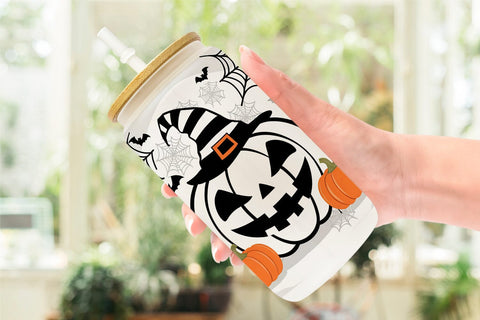 Glass Can White Pumpkin Sublimation artnoy 