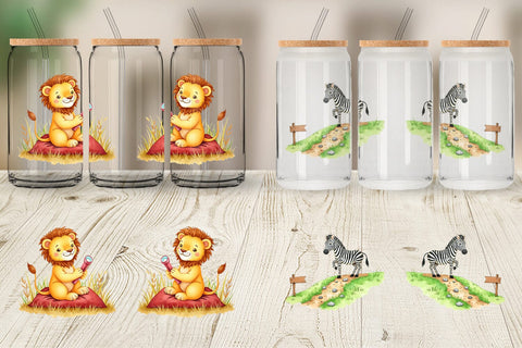 Glass Can Wild Animal Adventures Sublimation artnoy 