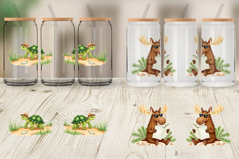Glass Can Wild Animal Adventures Sublimation artnoy 