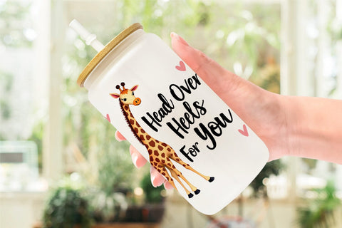 Glass Can Wild at Heart Jungle Valentine Watercolor Quotes Sublimation artnoy 