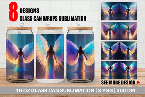 Glass Can Winged Angel Sublimation artnoy 