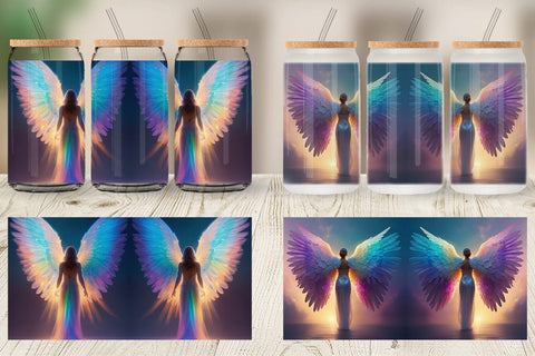 Glass Can Winged Angel Sublimation artnoy 