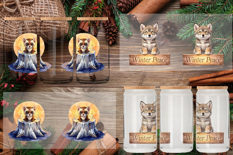 Glass Can Winter Solstice Whisper Watercolor Sublimation artnoy 