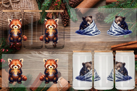 Glass Can Winter Solstice Whisper Watercolor Sublimation artnoy 