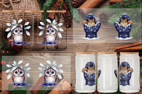 Glass Can Winter Solstice Whisper Watercolor Sublimation artnoy 