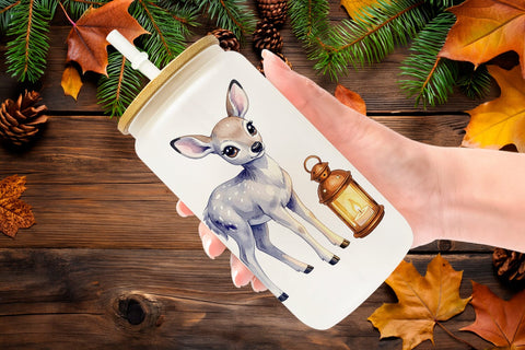 Glass Can Winter Solstice Whisper Watercolor Sublimation artnoy 