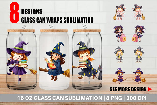 Glass Can Witch School Days Sublimation artnoy 