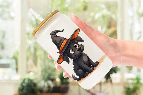 Glass Can Witchy Pup Sublimation artnoy 