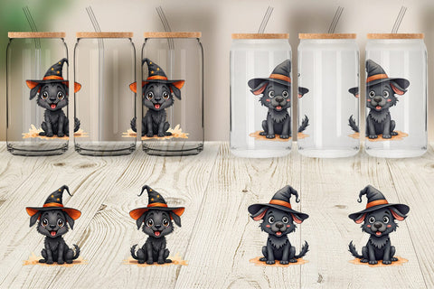 Glass Can Witchy Pup Sublimation artnoy 