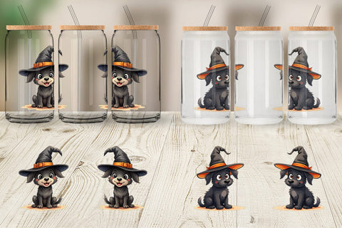 Glass Can Witchy Pup Sublimation artnoy 