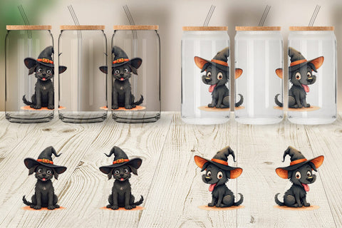 Glass Can Witchy Pup Sublimation artnoy 