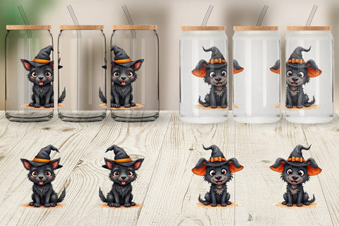 Glass Can Witchy Pup Sublimation artnoy 