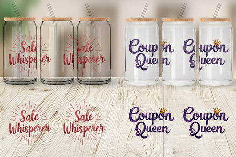 Glass Can Witty Bargain Hunter Sublimation artnoy 