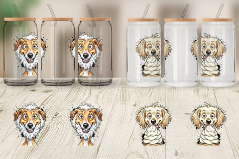 Glass Can Witty Summer Treat Dog Watercolor Sublimation artnoy 