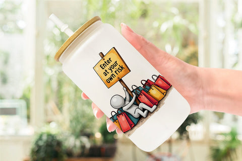Glass Can Witty Warning Icons Sublimation artnoy 