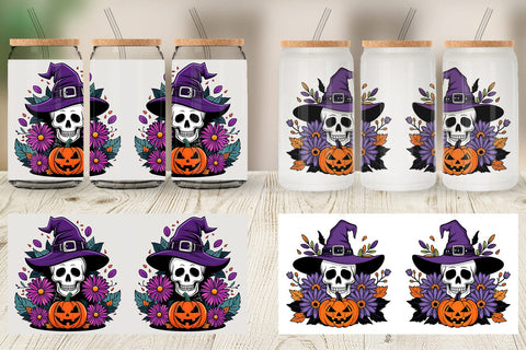 Glass Can Wizard Hat Skull Sublimation artnoy 