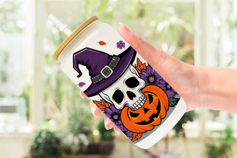 Glass Can Wizard Hat Skull Sublimation artnoy 