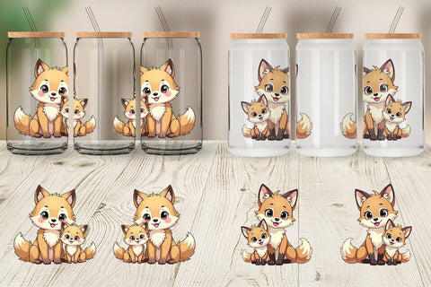 Glass Can Wolf Mother's Day Sublimation artnoy 
