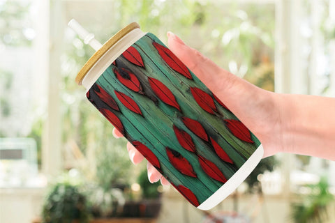 Glass Can Wood Textured Sublimation artnoy 