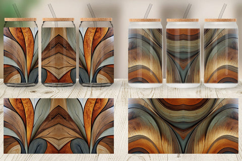 Glass Can Wood Wave Texture Sublimation artnoy 