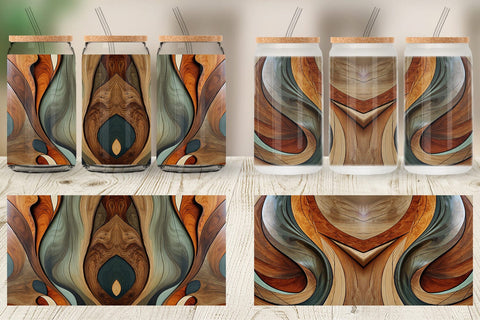 Glass Can Wood Wave Texture Sublimation artnoy 
