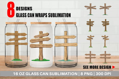 Glass Can Wooden Sign Sublimation artnoy 