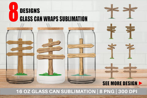 Glass Can Wooden Sign Sublimation artnoy 