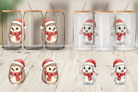 Glass Can Woodland Animals Sublimation artnoy 