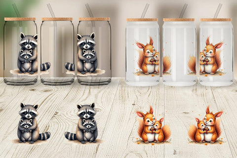 Glass Can Woodland Babies Sublimation artnoy 