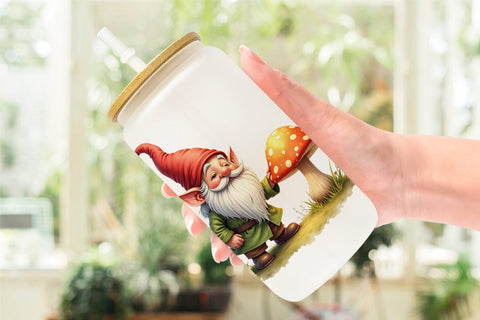 Glass Can Woodland Gnomes Sublimation artnoy 