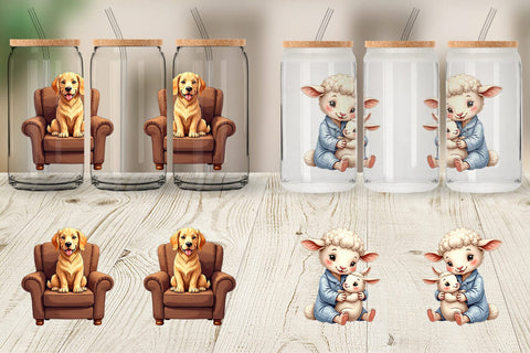 Glass Can Woodland Healthcare Heroes Medical Animal Sublimation artnoy 