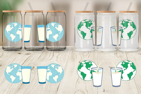 Glass Can World with Milk Glass Sublimation artnoy 