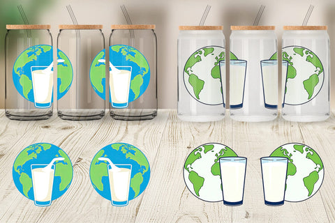Glass Can World with Milk Glass Sublimation artnoy 