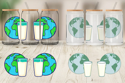 Glass Can World with Milk Glass Sublimation artnoy 