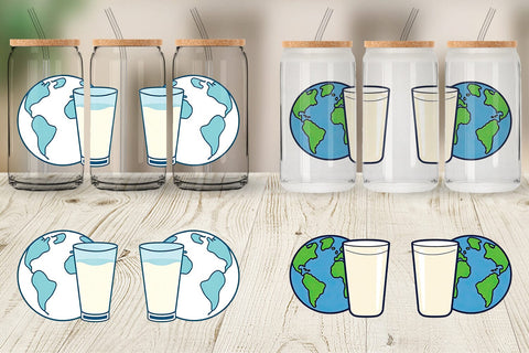 Glass Can World with Milk Glass Sublimation artnoy 