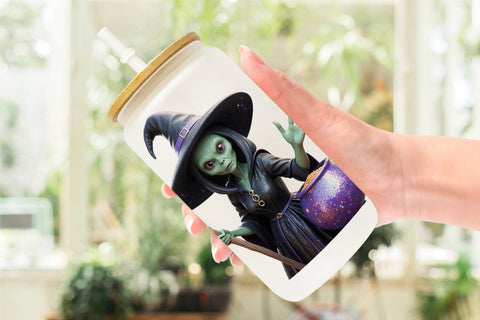 Glass Can Wrap 3D Alien Witch Sublimation artnoy 