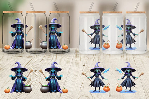 Glass Can Wrap 3D Alien Witch Sublimation artnoy 