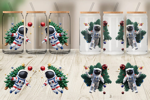 Glass Can Wrap 3D Astronaut Sublimation artnoy 