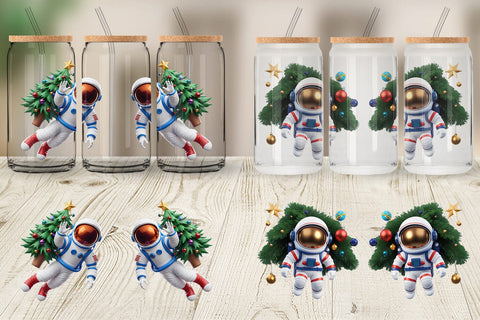 Glass Can Wrap 3D Astronaut Sublimation artnoy 