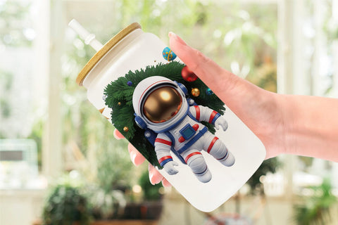 Glass Can Wrap 3D Astronaut Sublimation artnoy 