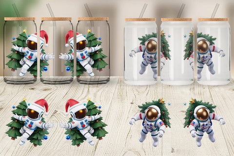 Glass Can Wrap 3D Astronaut Sublimation artnoy 