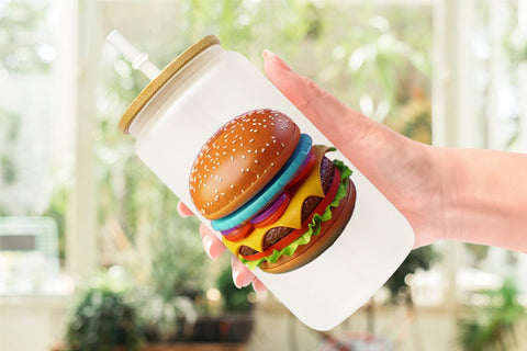 Glass Can Wrap 3D Burger Sublimation artnoy 