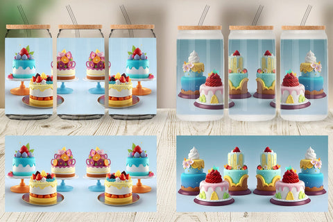 Glass Can Wrap 3D Cakes Sublimation artnoy 