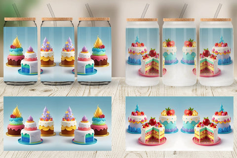 Glass Can Wrap 3D Cakes Sublimation artnoy 