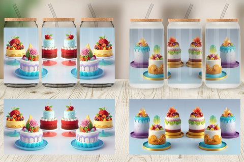 Glass Can Wrap 3D Cakes Sublimation artnoy 