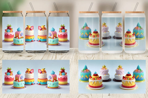 Glass Can Wrap 3D Cakes Sublimation artnoy 